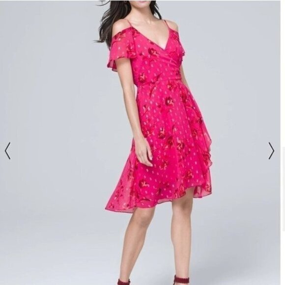 White House Black Market Dresses & Skirts - NWOT White House Black Market Floral Cold-Shoulder Blouson Dress